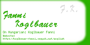 fanni koglbauer business card